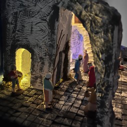 Nativity Borgo Napoletano handmade in cork for shepherds 6/7/8 cm