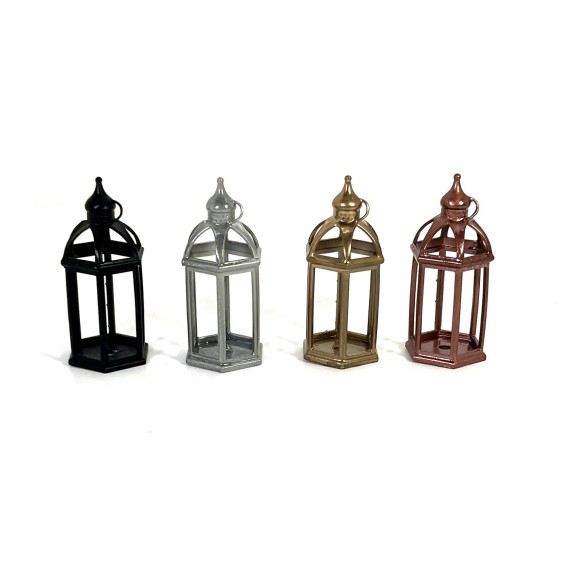 Arabic style lantern for cribs and dioramas with micro led