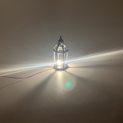 Lanterna stile arabo per presepi e diorami con microlampada led