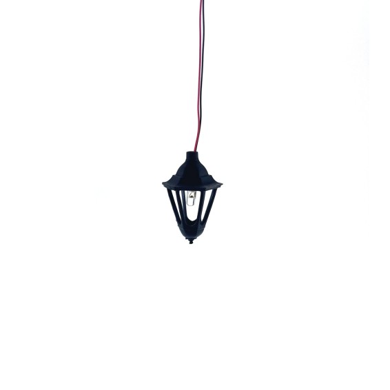 Black street lamp for cribs and dioramas with micro lamp