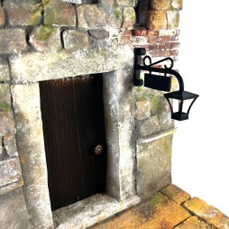 Black street lamp for cribs and dioramas with micro lamp