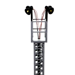 Street lamp with four headlights ideal for modeling, with micro led warm or cold white light