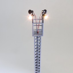 Street lamp with four headlights ideal for modeling, with micro led warm or cold white light