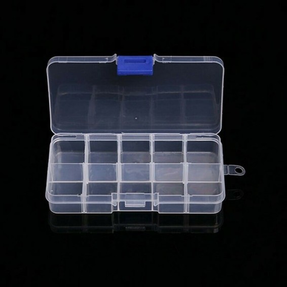 Box contenitore in plastica porta minuterie, viti, gioie 10-15-24-30 scomparti