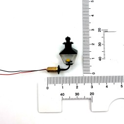 Lampione colore nero per presepi e diorami con microlampada led